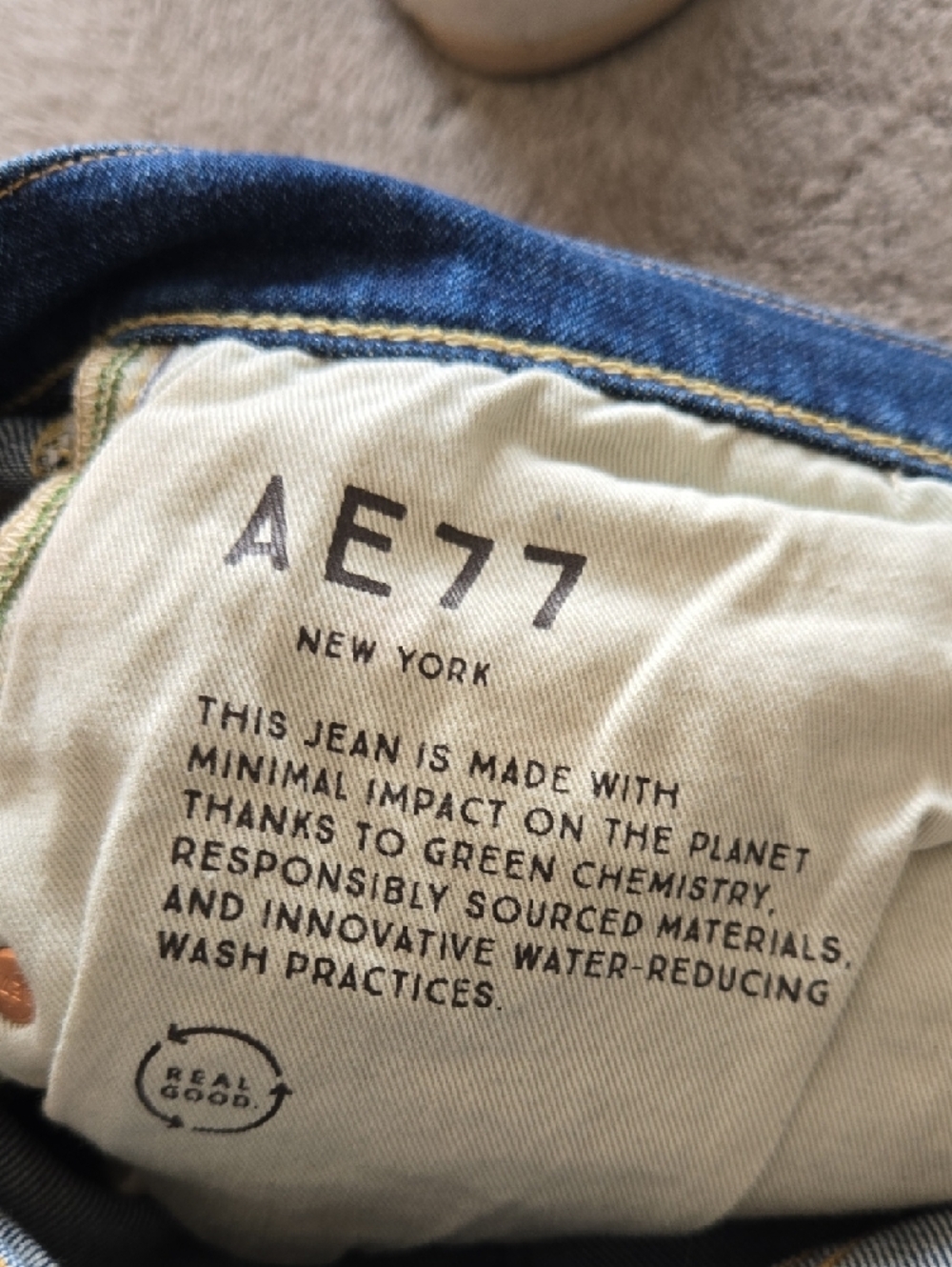 AE77 Dark Blue Mom Jean Normcore Minimalist Size 12 - Picture 8 of 8